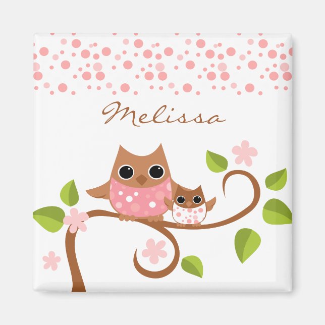 Mama and Baby Owls Magnet (Front)