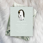 Mama and Baby Penguin Blue Boy Baby Shower Invitation<br><div class="desc">A winter baby shower theme featuring an illustration of a mama and baby penguin surrounded by snowflakes. Background is blue.   Customise the text with details of your occasion.</div>