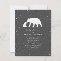Mama and Baby Polar Bear Dark Grey Baby Shower