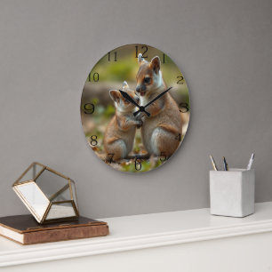 Mama And Baby Quokka Life Lessons, Large Clock