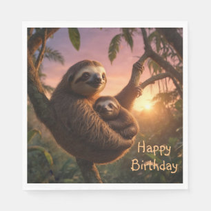 Mama and Baby Sloth Napkin