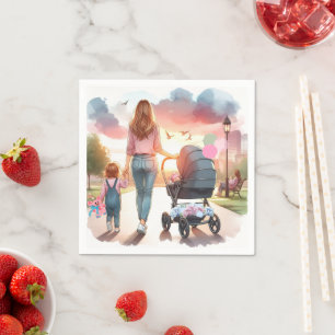 Mama and Children Day at Park Napkins