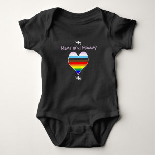 Mama and Mummy Rainbow Heart Baby Bodysuit