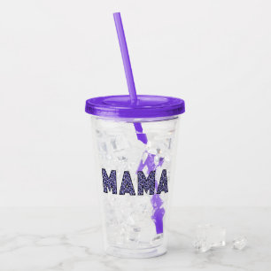 MAMA Animal Print Acrylic Tumbler