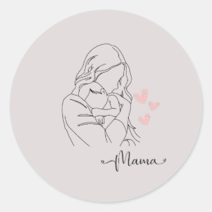 Mama - Aufkleber Classic Round Sticker