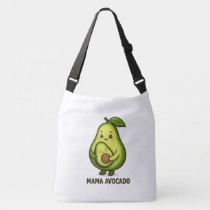 Mama Avocado with Baby – Cute Cartoon Design Crossbody Bag