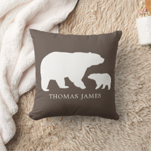 Mama Baby Bear Brown Cushion