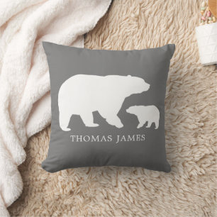 Mama Baby Bear Grey Cushion