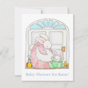 Mama, Baby Bunny and Chick invitation