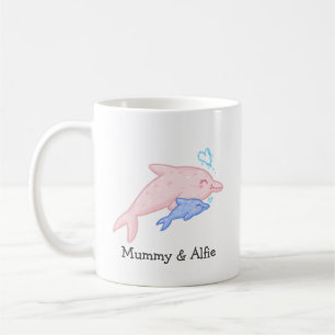 Mama & Baby Dolphin – Personalised Family Coffee Mug