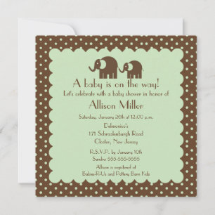 Mama & Baby Elephant Baby Shower Invitation