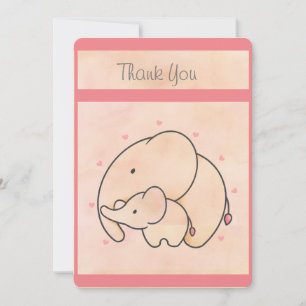 Mama & Baby Elephant Thank You Card