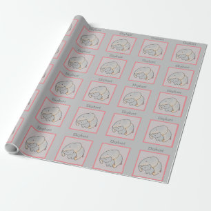 Mama & Baby Elephant Wrapping Paper