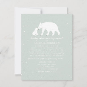 Mama + Baby Polar Bear Boy Baby Shower By Mail Invitation