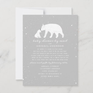 Mama + Baby Polar Bear Neutral Baby Shower By Mail Invitation
