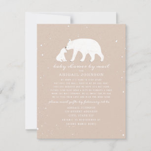 Mama + Baby Polar Bear Pink Baby Shower By Mail Invitation