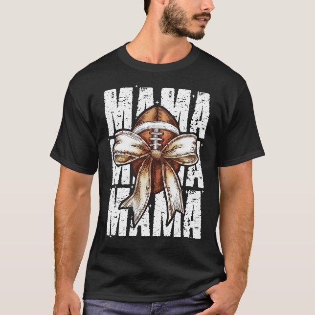 Mama Ball Coquette Retro Game Day T-Shirt (Front)