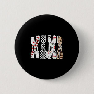Mama Baseball Season Happy Game Day Trendy Funny S 6 Cm Round Badge