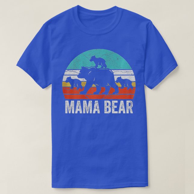 Mama Bear 3 Cubs  Mama Bear  Funny Mum 3 Kid  T-Shirt (Design Front)