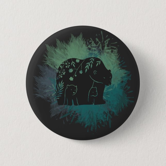 Mama Bear 6 Cm Round Badge (Front)