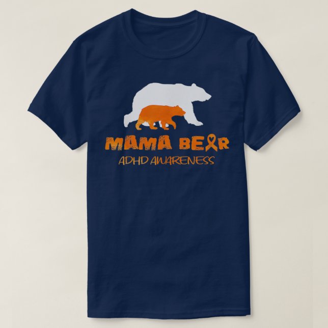 Mama Bear ADHD Awareness Gifts Christmas T-Shirt (Design Front)