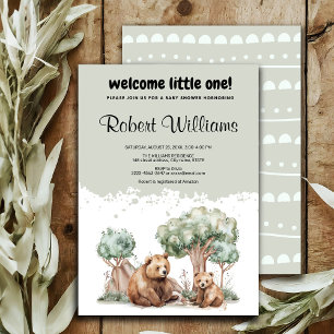 Mama bear adventure awaits baby shower invitation 