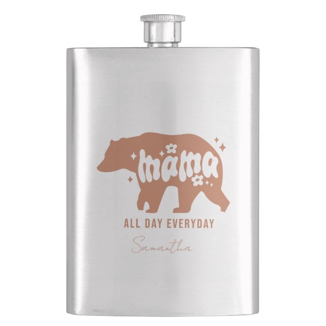 Mama Bear - All Day Everyday Hip Flask (Front)
