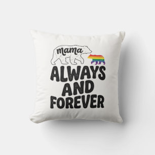 Mama Bear Always And Forever Vintage Rainbow Shirt Cushion