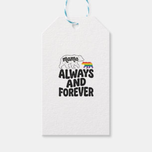 Mama Bear Always And Forever Vintage Rainbow Shirt Gift Tags