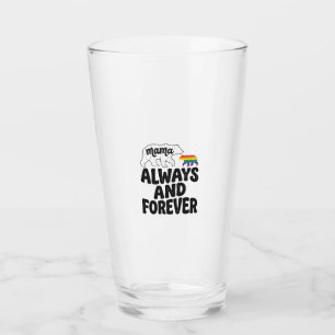 Mama Bear Always And Forever Vintage Rainbow Shirt Glass
