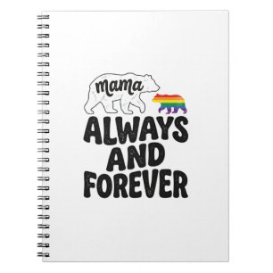 Mama Bear Always And Forever Vintage Rainbow Shirt Notebook