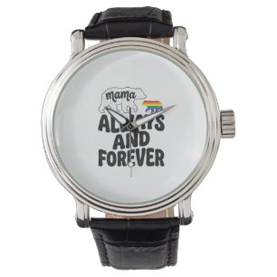 Mama Bear Always And Forever Vintage Rainbow Shirt Watch