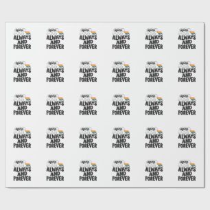 Mama Bear Always And Forever Vintage Rainbow Shirt Wrapping Paper