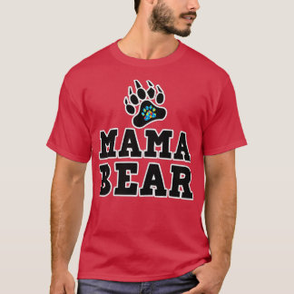 Mama Bear And Baby Bear Paw Autism Awareness Versi T-Shirt