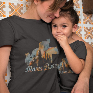 Mama Bear And baby Bear Vintage Forest Mothers Day T-Shirt