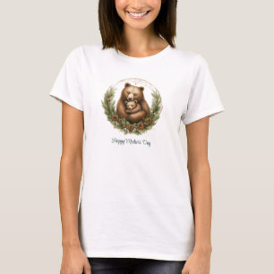 Mama bear and baby bear woodland Mother's Day T-Shirt