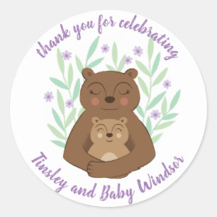 Mama Bear and Baby Custom Text Sticker
