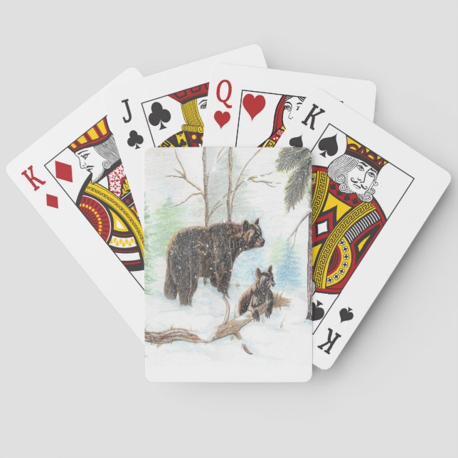 Mama Bear and Baby Playing Cards (Back)