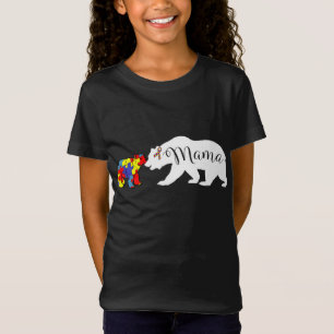 Mama Bear Autism Awareness Hoodie Mum Grandma Wome T-Shirt