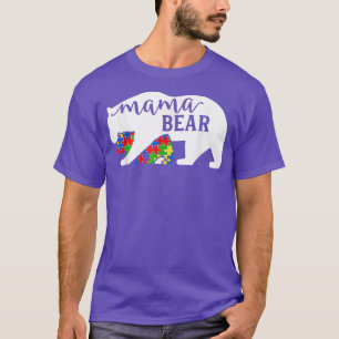 Mama Bear Autism Awareness Month Family Support Mo T-Shirt