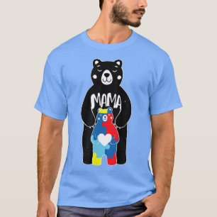 Mama Bear Autism Awareness Mum Love Autism Puzzle T-Shirt