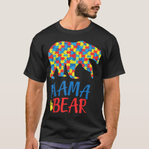 Mama Bear Autism Awareness Mum Mother's Grandma Wo T-Shirt