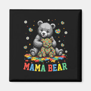 Mama Bear Autism Mama Grandma Autism Awareness Sup Magnet