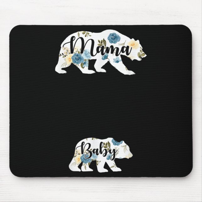 Mama Bear Baby Bear Pregnancy Pregnant Mom Mothers Mouse Mat (Front)