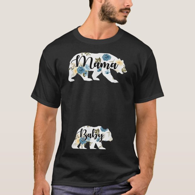 Mama Bear Baby Bear Pregnancy Pregnant Mom Mothers T-Shirt (Front)