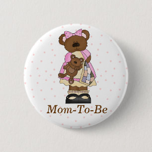 Mama Bear Baby Shower Mummy Pin Button