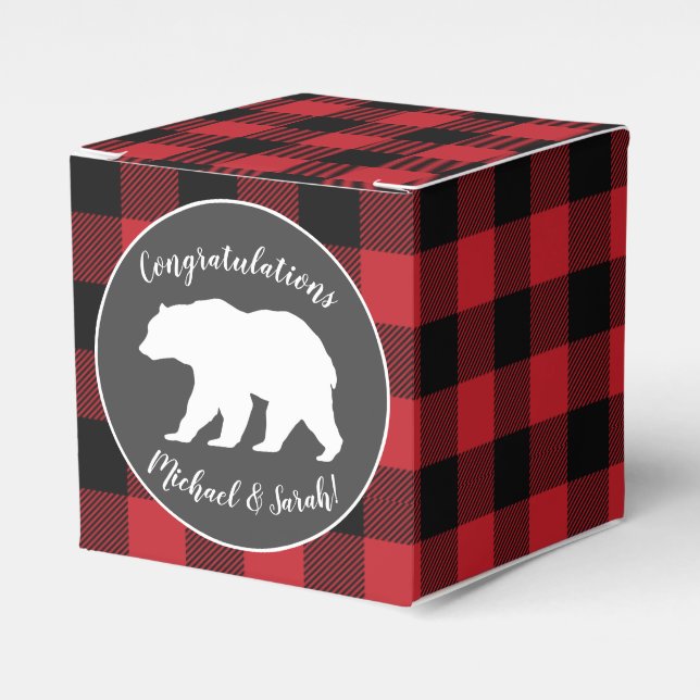 Mama Bear Baby Shower Woodland Lodge Favour Box (Front Side)