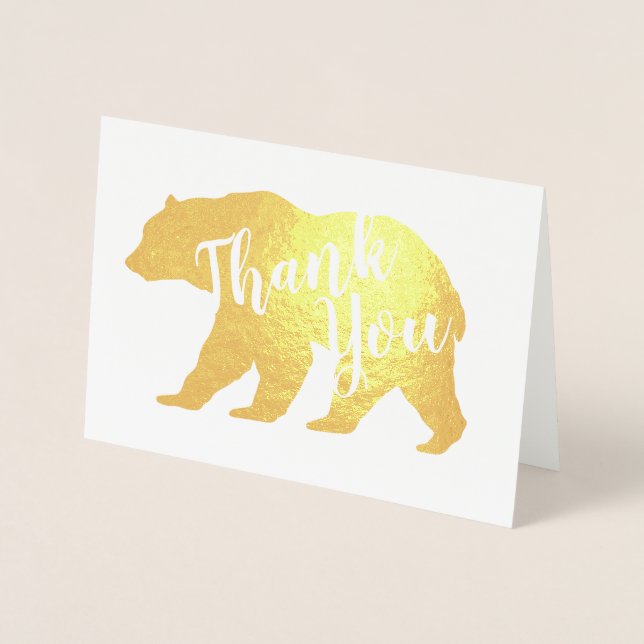 Mama Bear Baby Shower Woodland Lodge Foil Card (Front)
