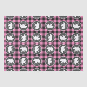 Mama Bear Baby Shower Woodland Lodge Girl Pink Tissue Paper