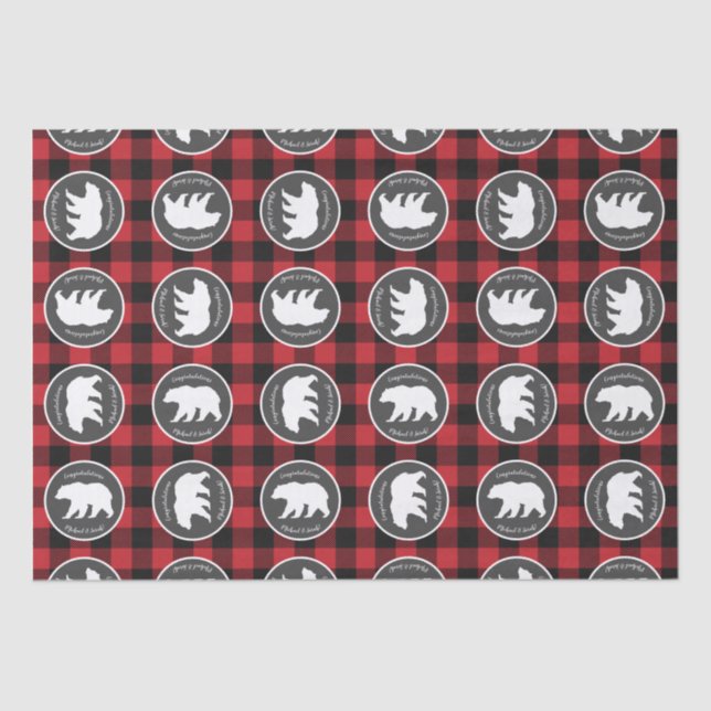 Mama Bear Baby Shower Woodland Lodge Tissue Paper (Front)